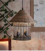 Love Bird Cage Vintage Edison Vintage Edison Rope Ceiling Hanging, Pendant Lights Lamp Bird Cadge E27 Holder